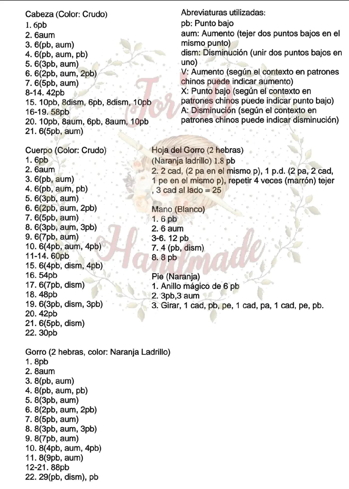 Traducción de Chino, Amigurumi Pollito Otoño