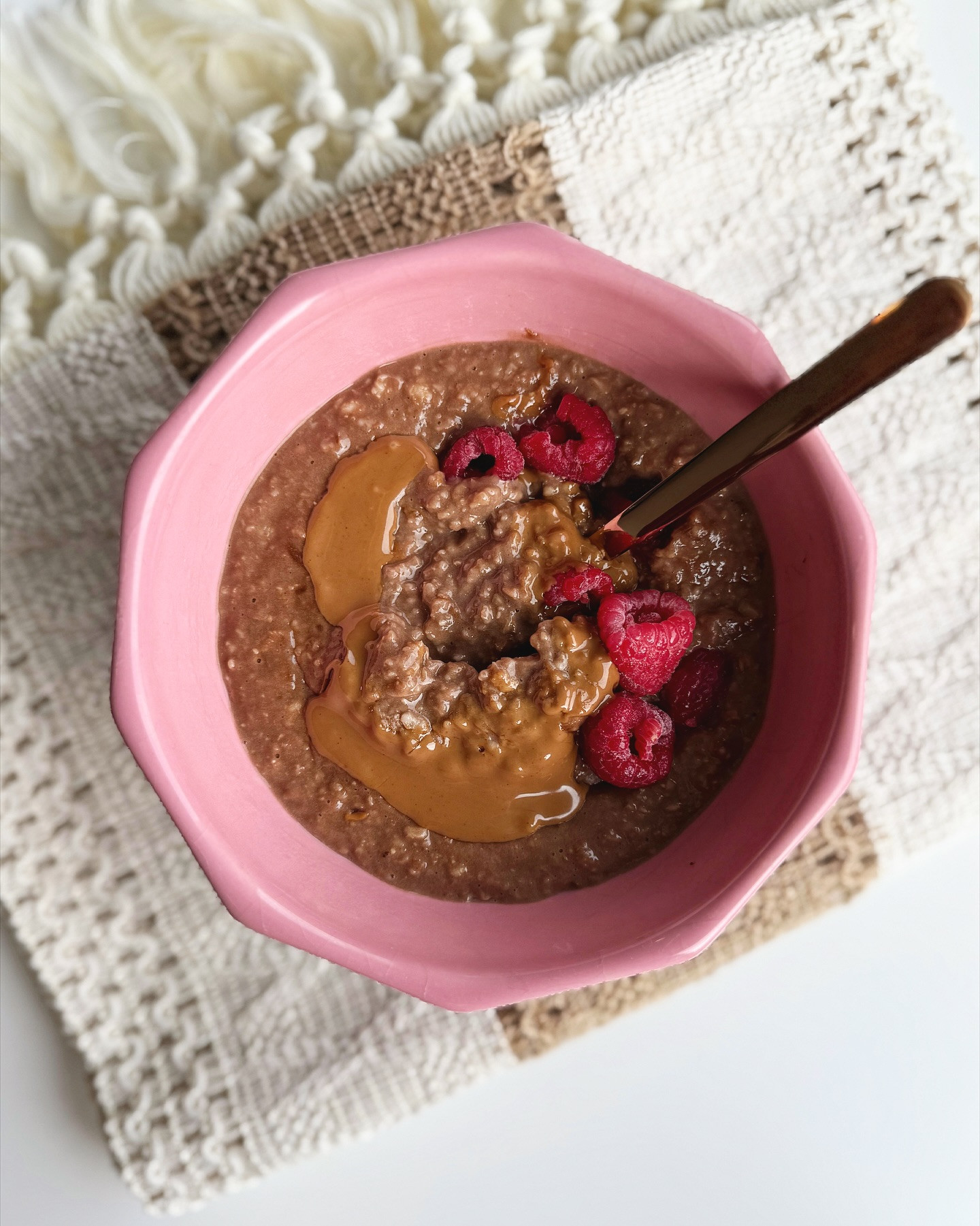 Triple Chocolate Protein Oatmeal Delight with Berries