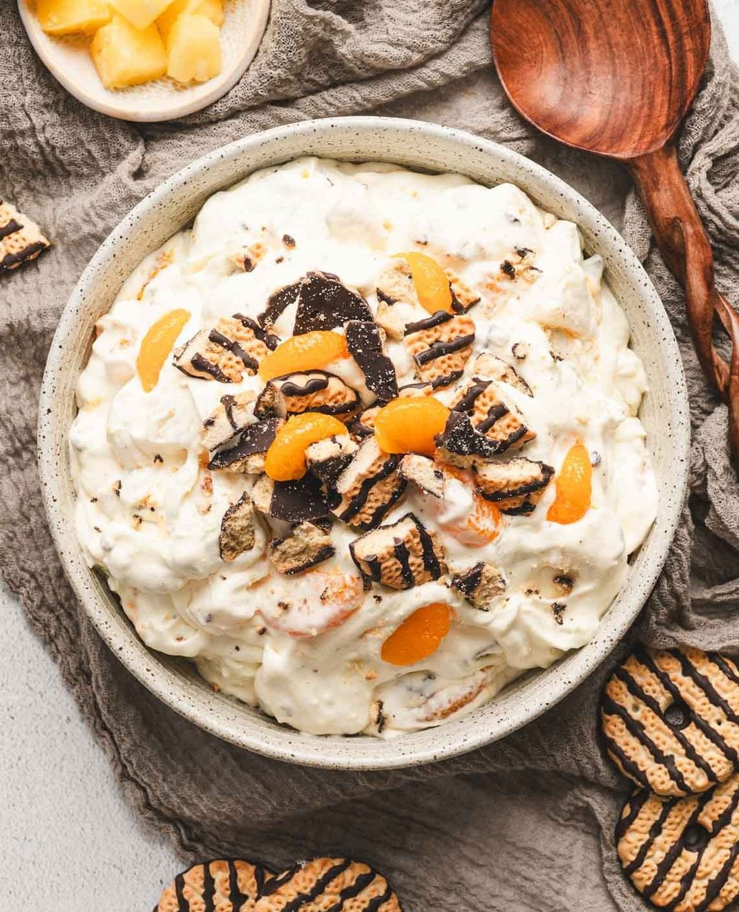 Tropical Cookie Delight Salad with Creamy Pineapple Bliss