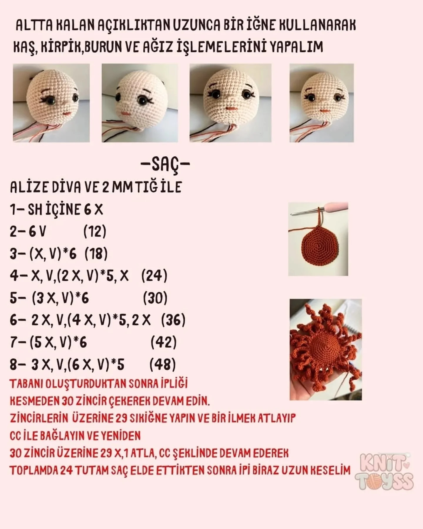 Ücretsiz Amigurumi Kız Bebek Anahtarlık Tarifi