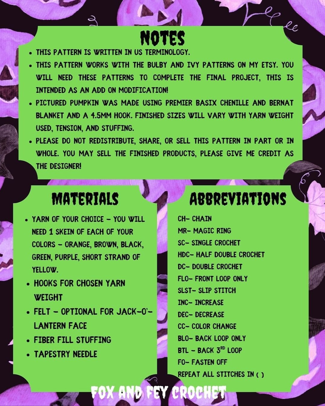 Witchy Bulby Crochet Pattern with Halloween Theme