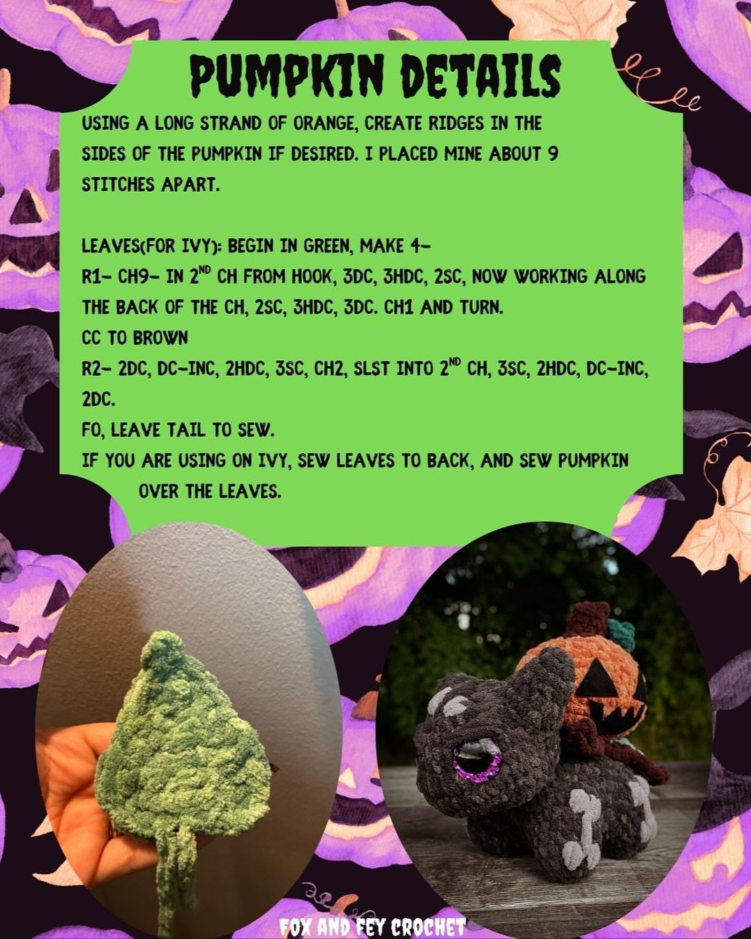 Witchy Bulby Crochet Pattern with Halloween Theme