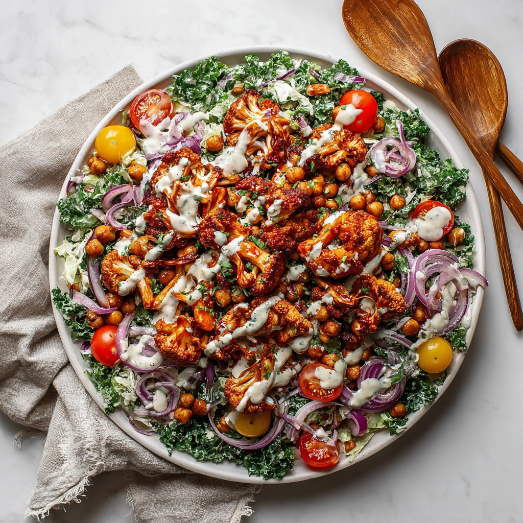 Zesty BBQ Cauliflower Crunch with Pickled Jalapeño Ranch