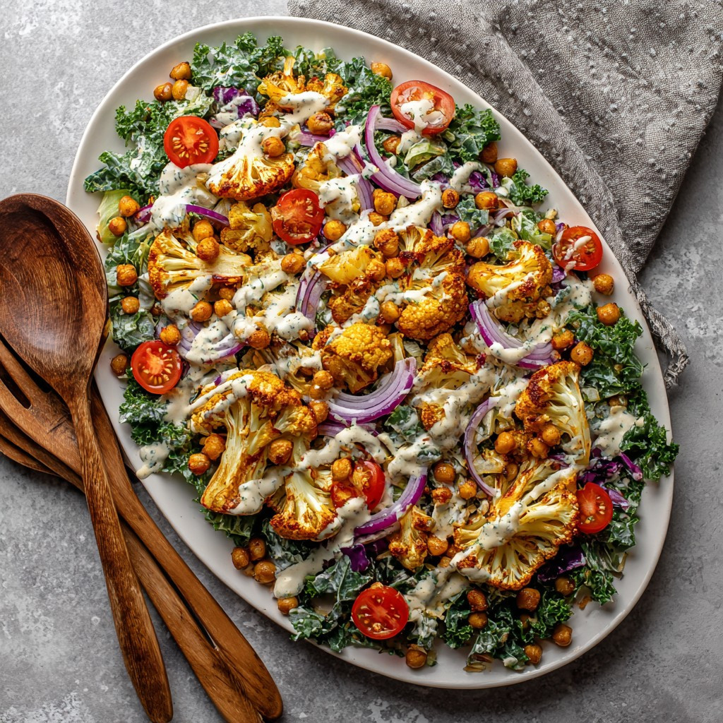 Zesty BBQ Cauliflower Crunch with Pickled Jalapeño Ranch