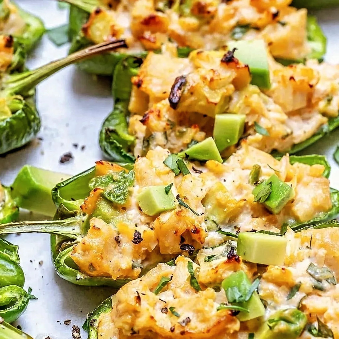 Zesty Buffalo Lime Chicken Stuffed Peppers Delight