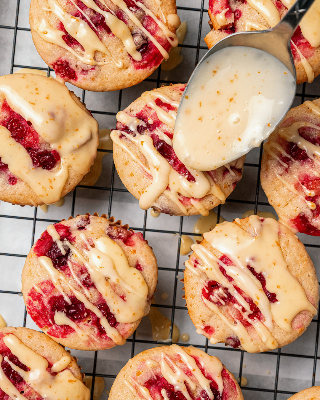 Zesty Cranberry-Orange Muffins with a Citrus Glaze