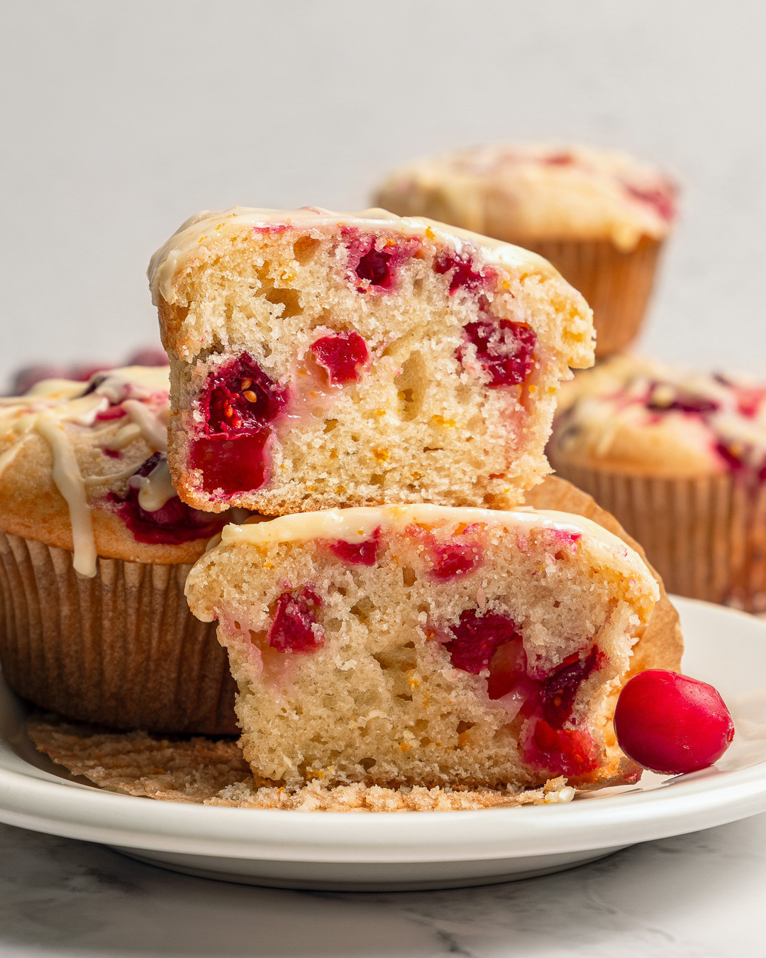 Zesty Cranberry-Orange Muffins with a Citrus Glaze