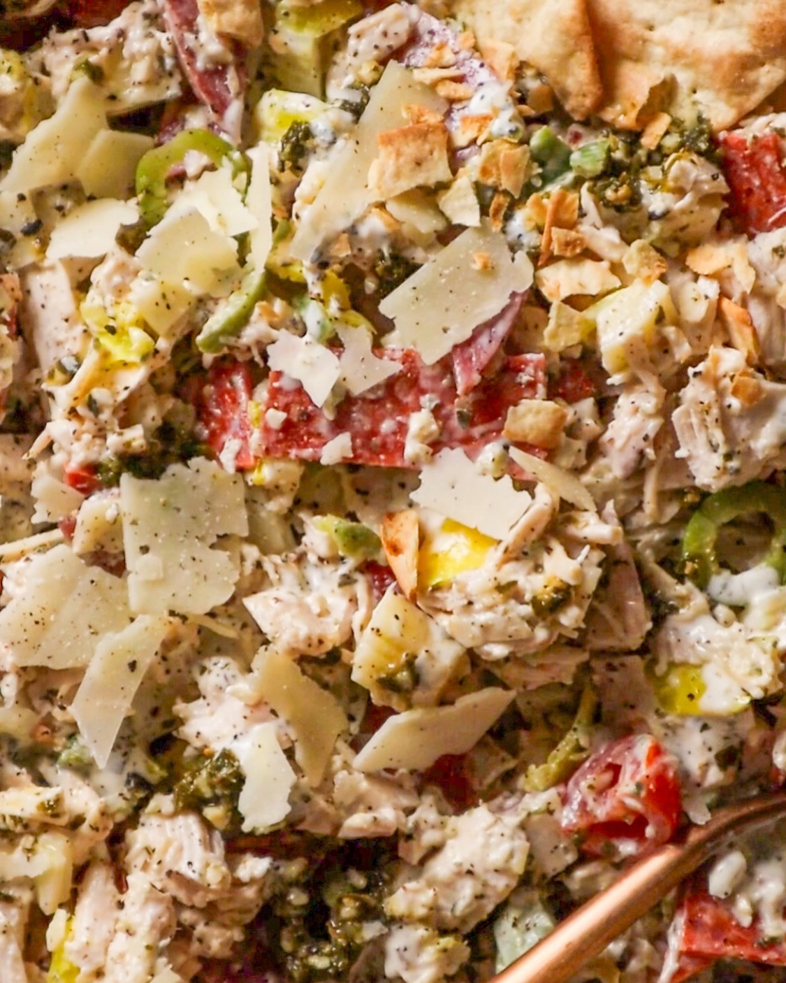 Zesty Italian Chicken Salad with Pesto Delight