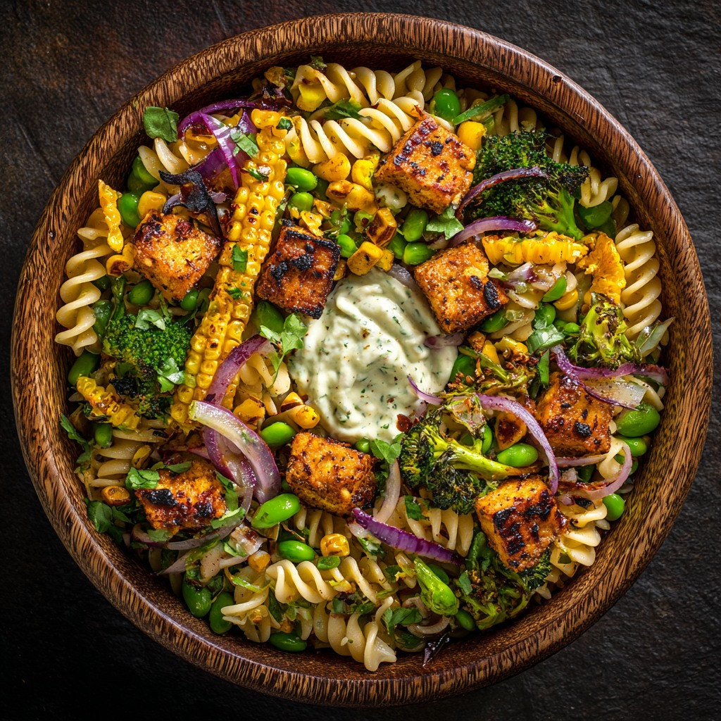 Zesty Mexican Corn and Tempeh Pasta Spectacle