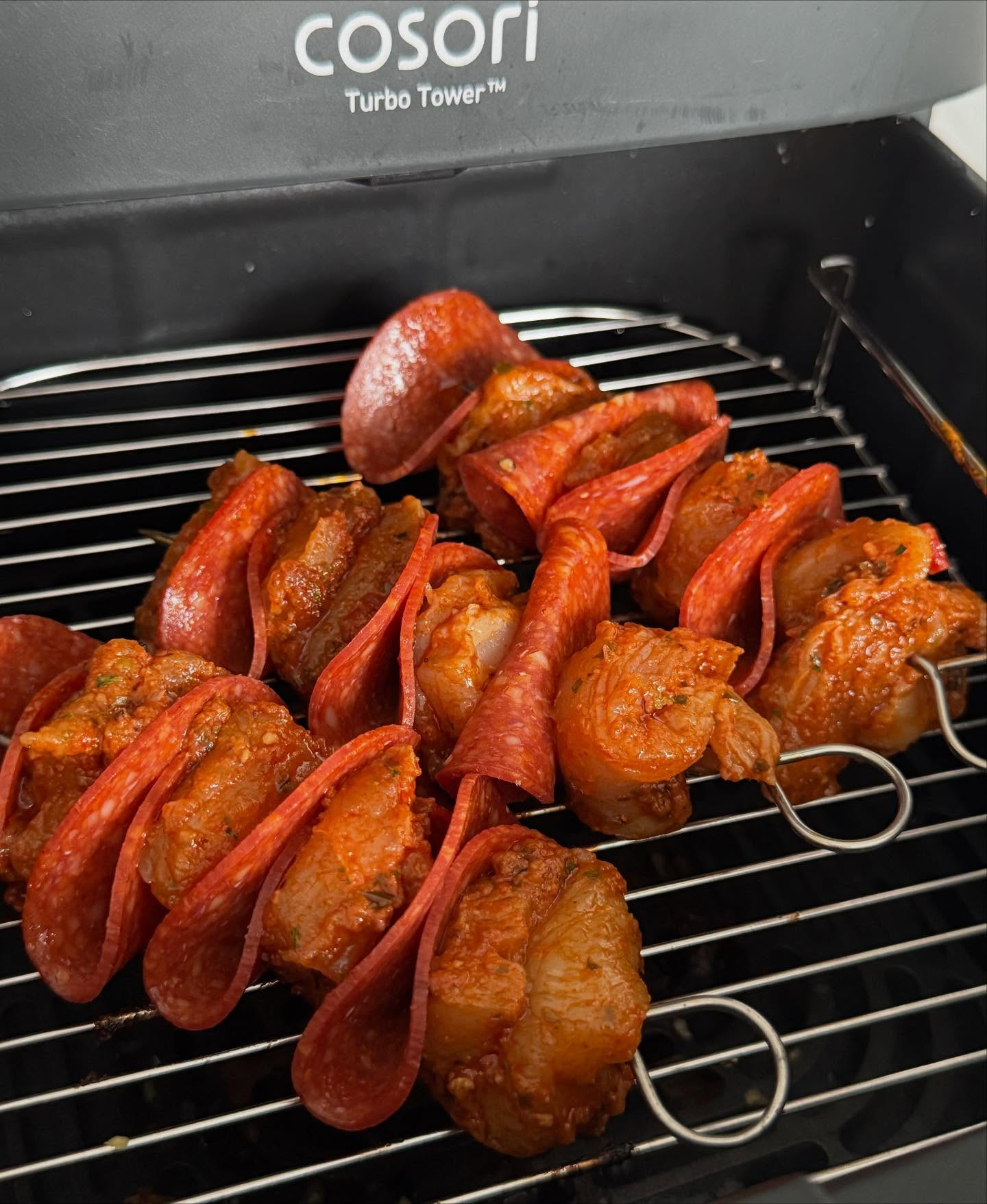 Zesty Pesto Chicken & Pepperoni Skewers Delight