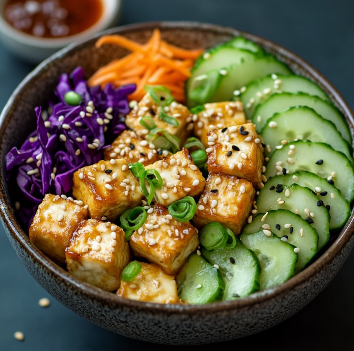 Zesty Tofu Poke Bowl with Vibrant Veggies