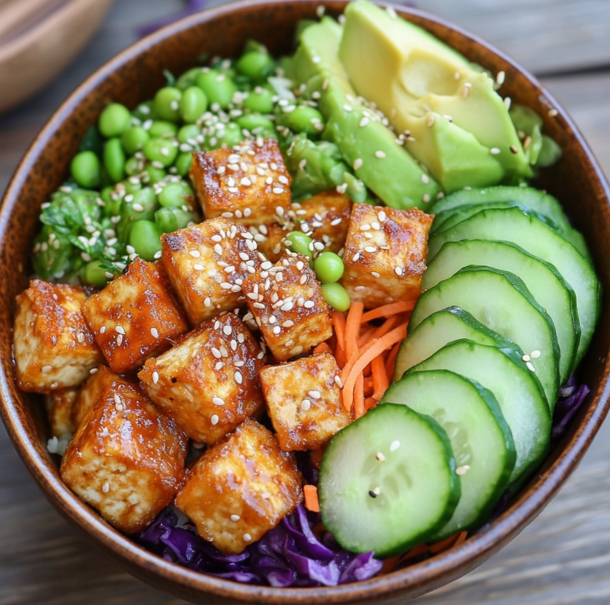 Zesty Tofu Poke Bowl with Vibrant Veggies