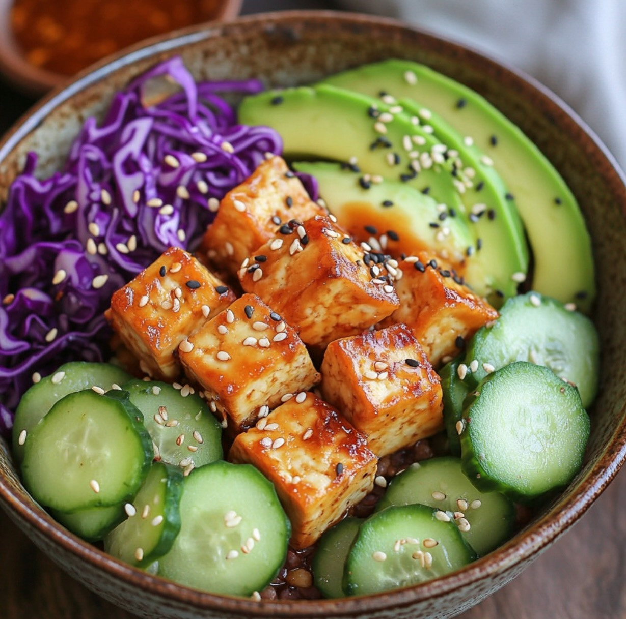 Zesty Tofu Poke Bowl with Vibrant Veggies