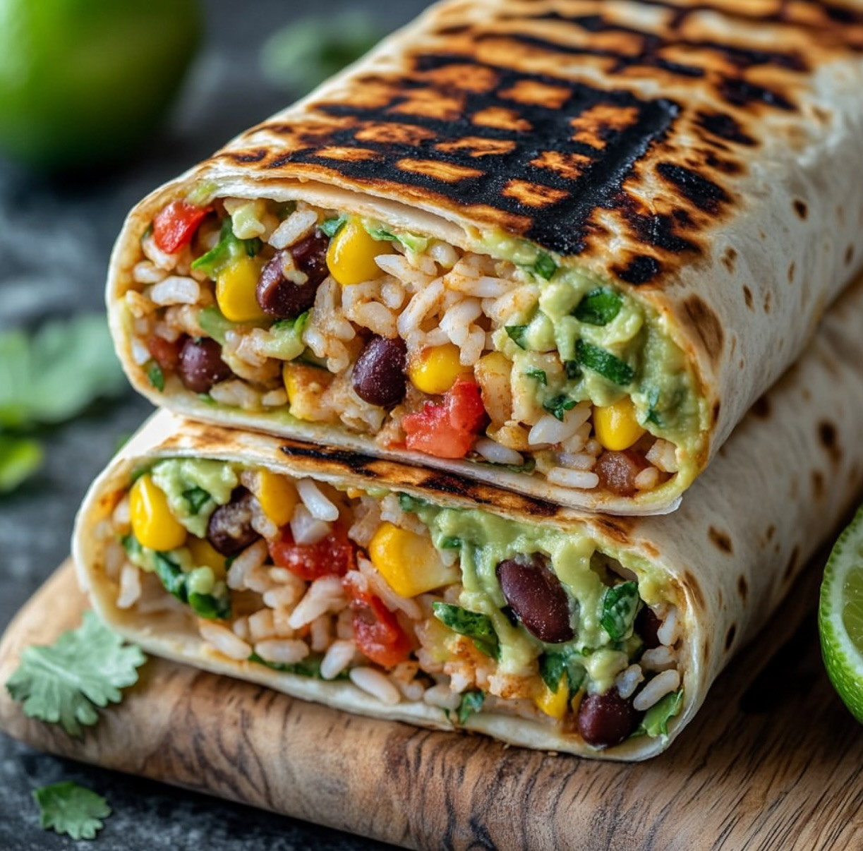 Zesty Vegan Burrito with Avocado and Jalapeños