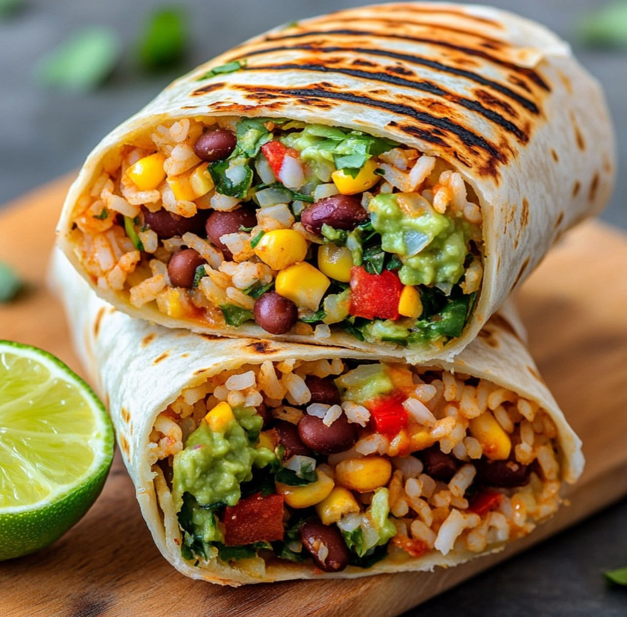 Zesty Vegan Burrito with Avocado and Jalapeños