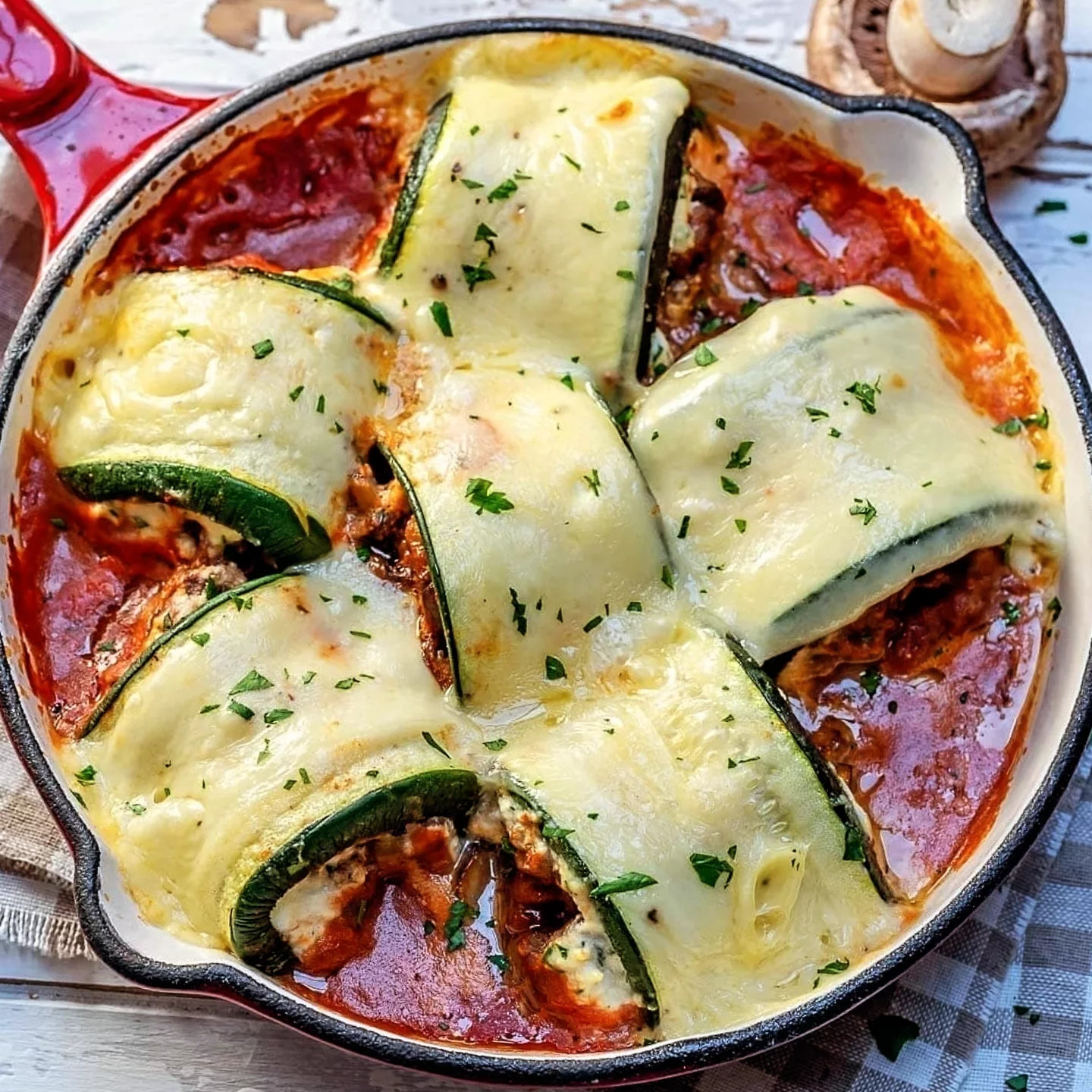 Zucchini Mushroom Lasagna Rolls: A Keto Delight