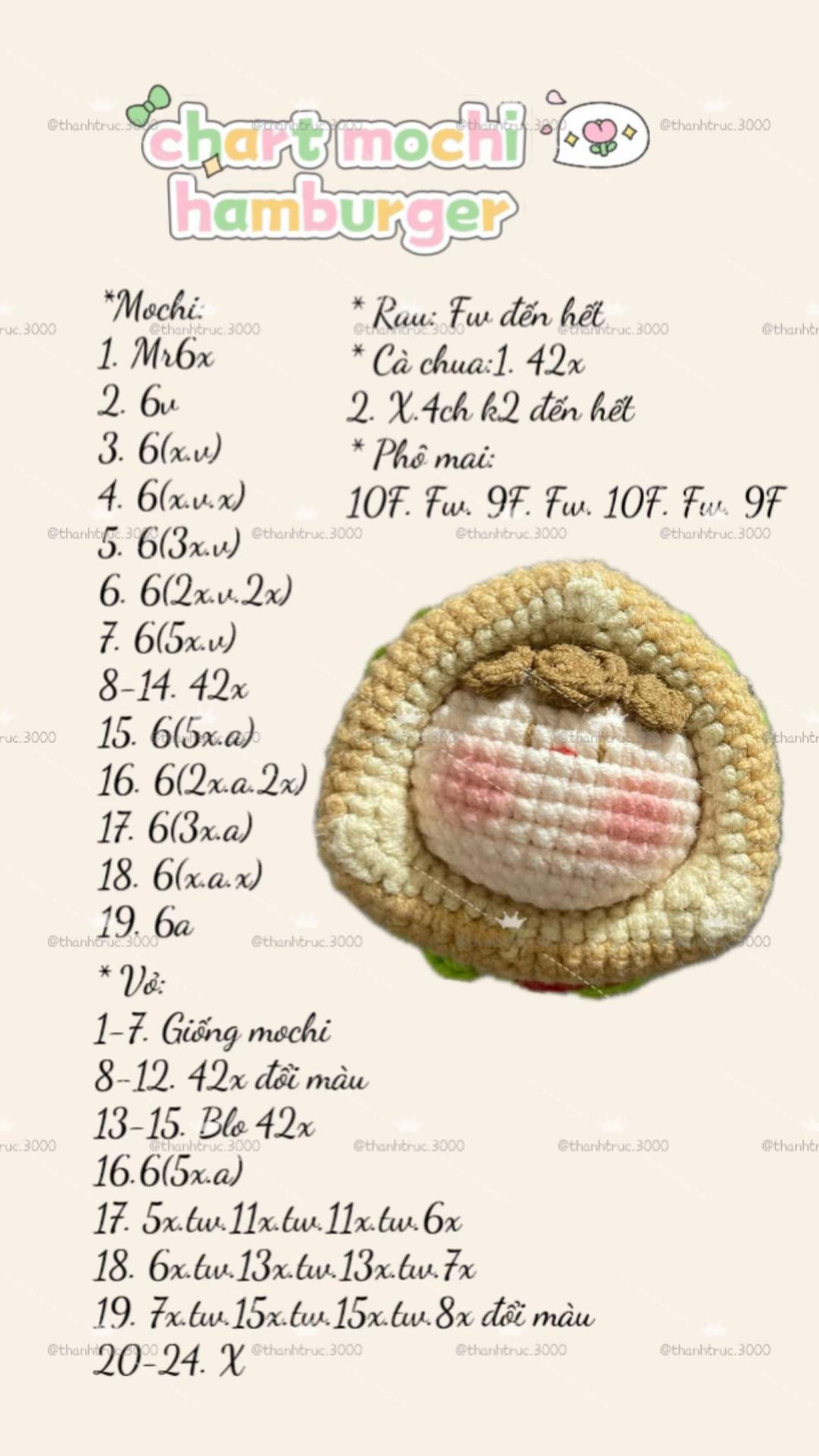 🍡 14. Mochi hamburger len handmade