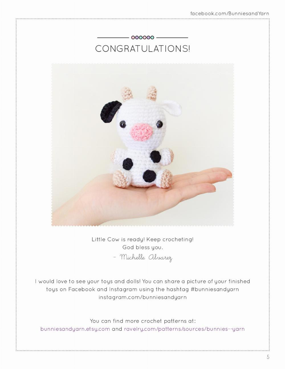 Adorable Baby Cow Crochet Pattern for Beginners