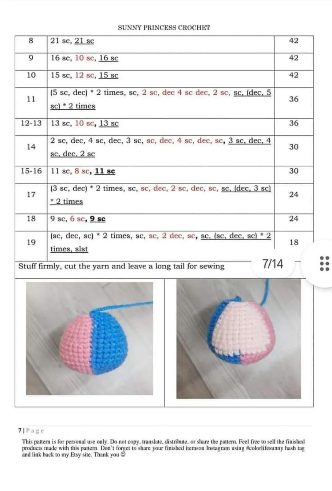 Adorable Crochet Alien Doll with Blue and Pink Design