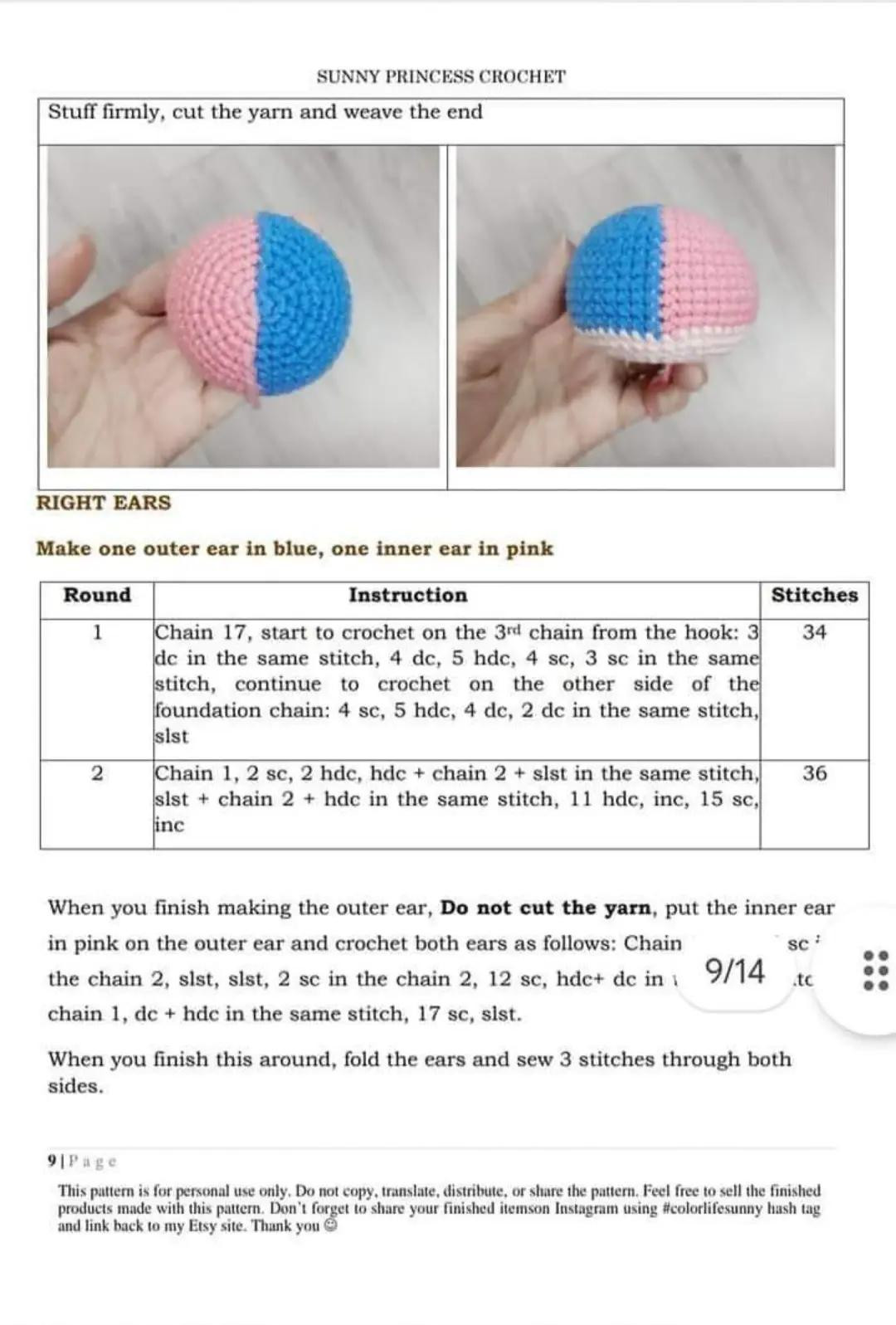 Adorable Crochet Alien Doll with Blue and Pink Design