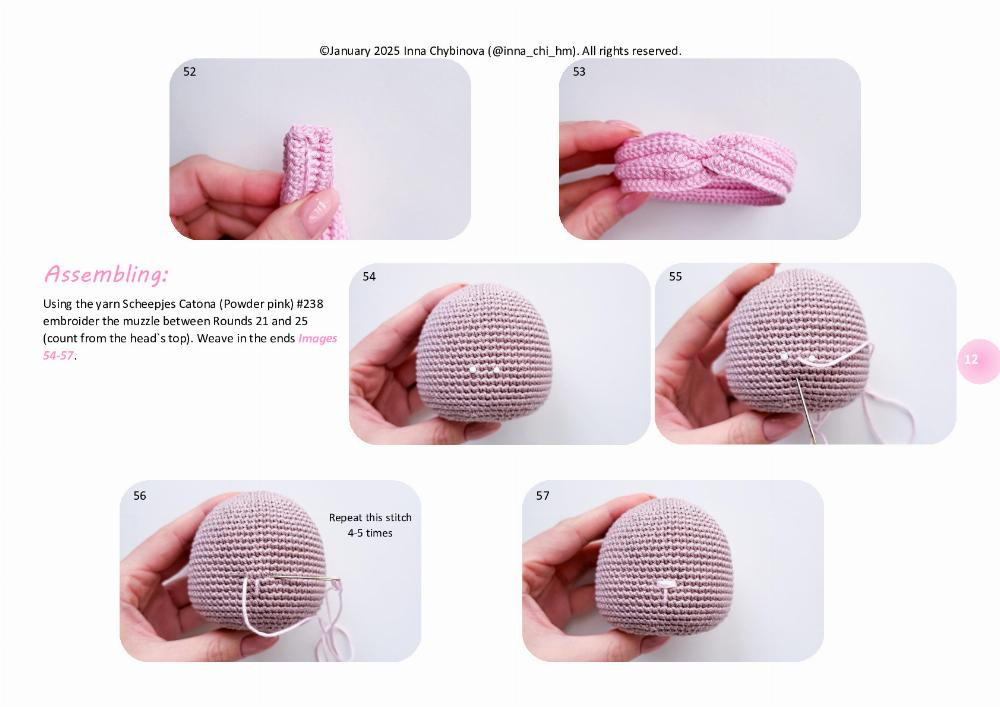 Adorable Crochet Bunny Toy with a Sleepy Expression