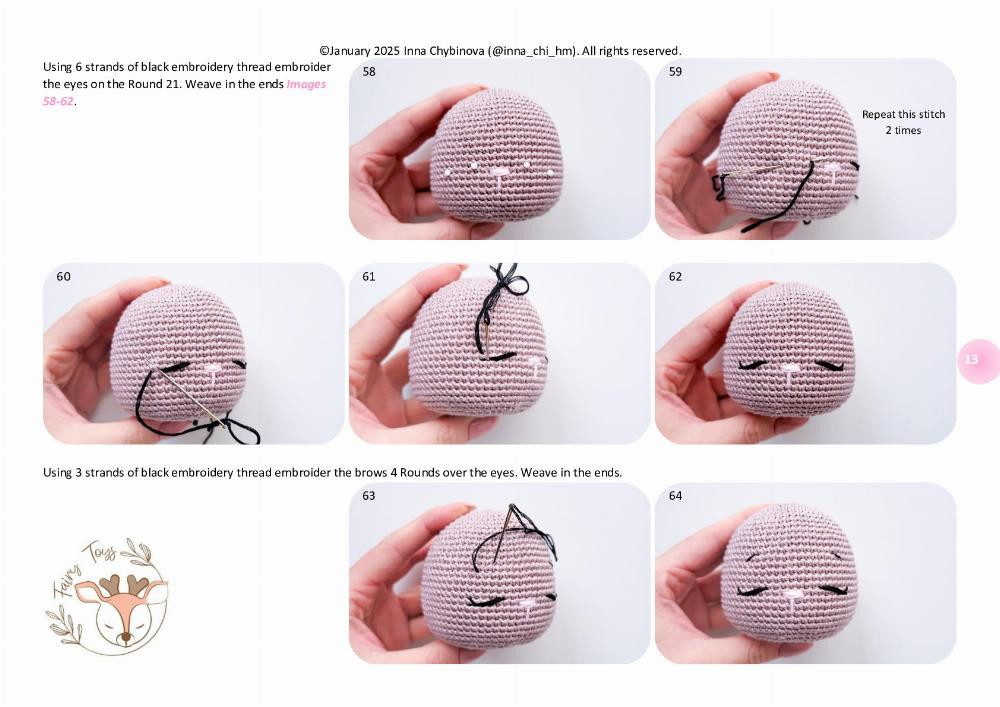 Adorable Crochet Bunny Toy with a Sleepy Expression
