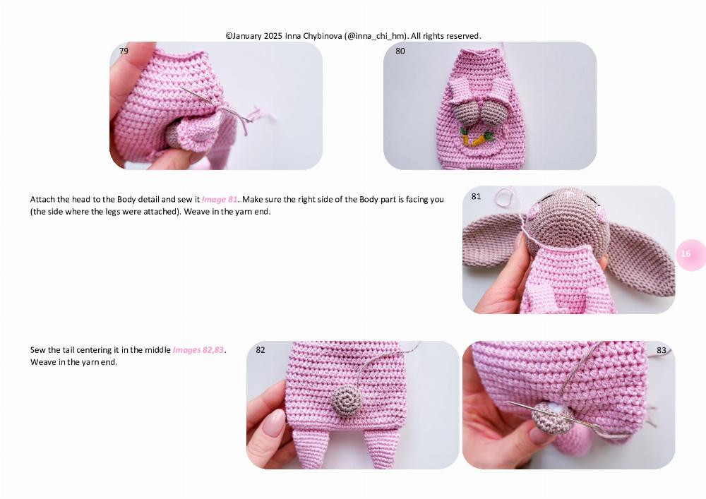Adorable Crochet Bunny Toy with a Sleepy Expression