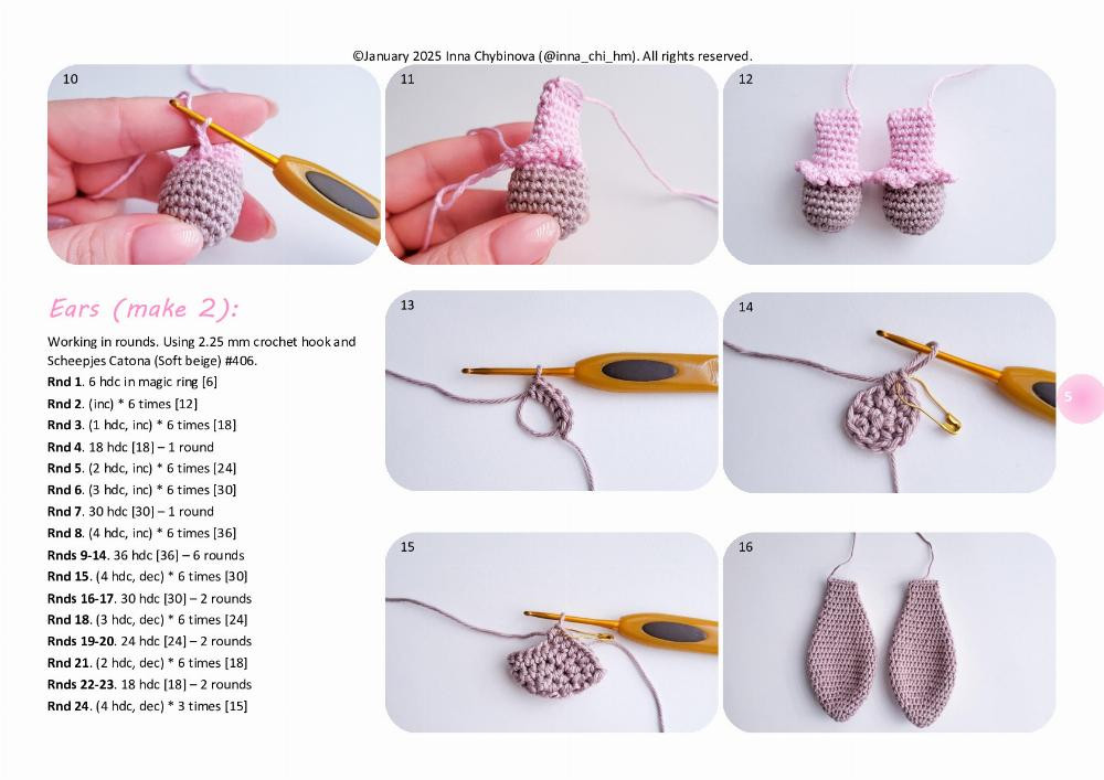 Adorable Crochet Bunny Toy with a Sleepy Expression