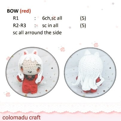 Adorable Crochet Doll with Red Outfit and Long White Hair