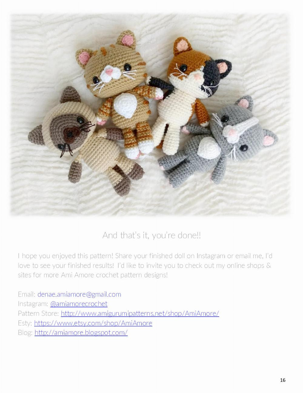 Adorable Crochet Patterns for Snuggle Kitty Dolls