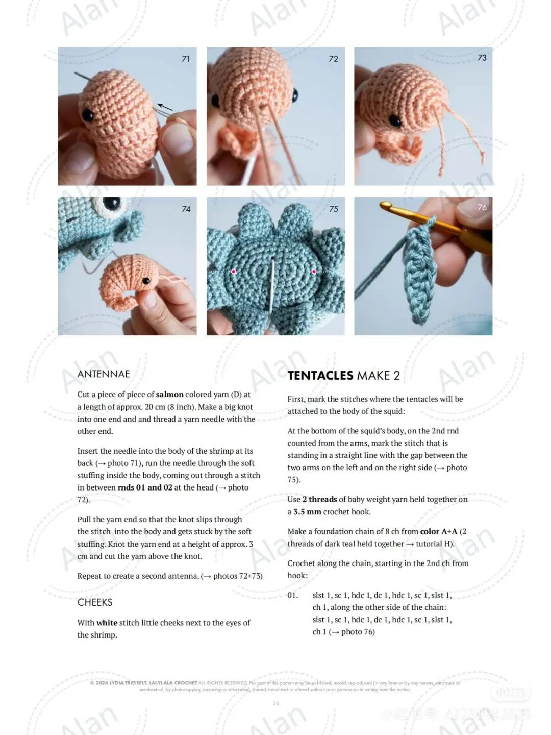 Adorable Crochet Squid and Shrimp Amigurumi Pattern