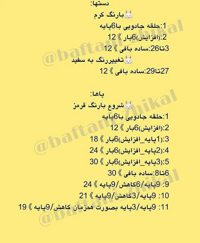 الگوی خرگوش قلاب بافی با لباس نارنجی و هویج