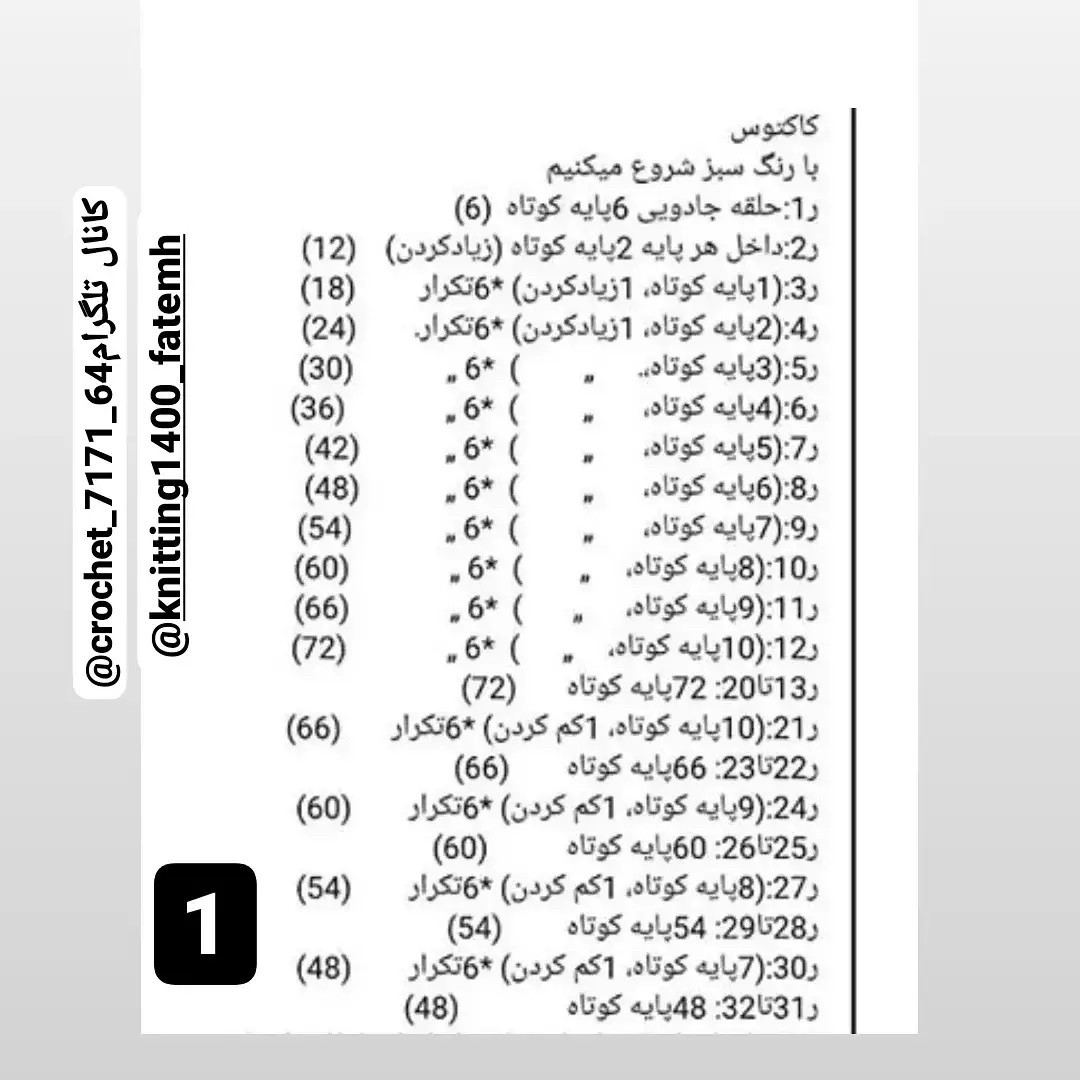 الگوی قلاب بافی کاکتوس خندان زیبا