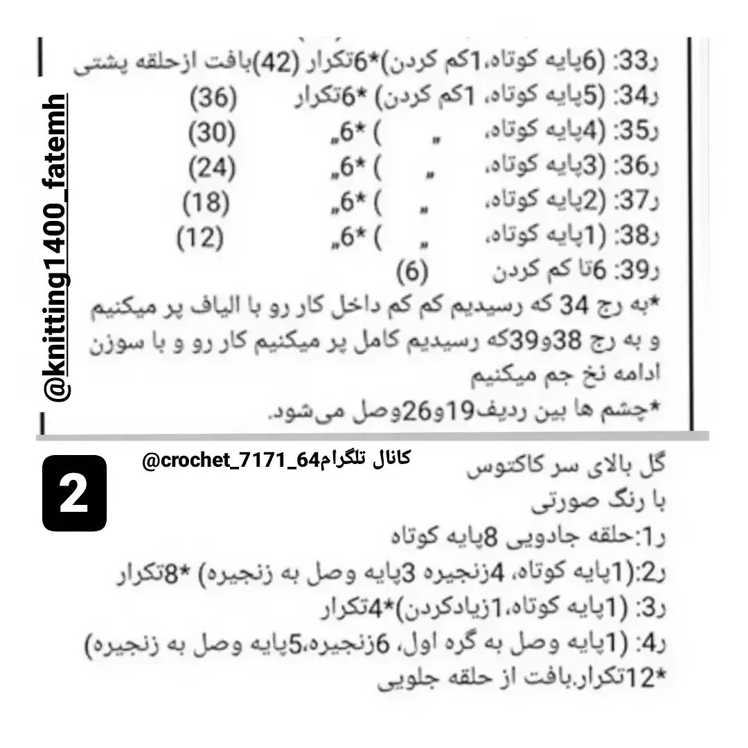 الگوی قلاب بافی کاکتوس خندان زیبا