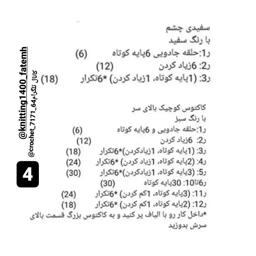 الگوی قلاب بافی کاکتوس خندان زیبا