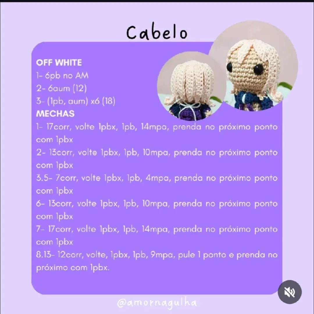 Amigurumi da Kokomi: Receita de Crochê Grátis e Fofa