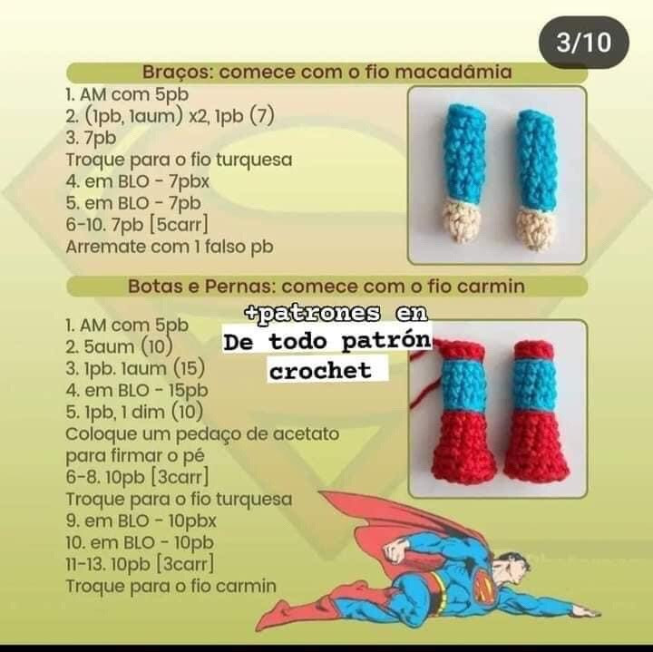 Amigurumi de Superhomem em Crochet: Tutorial Completo