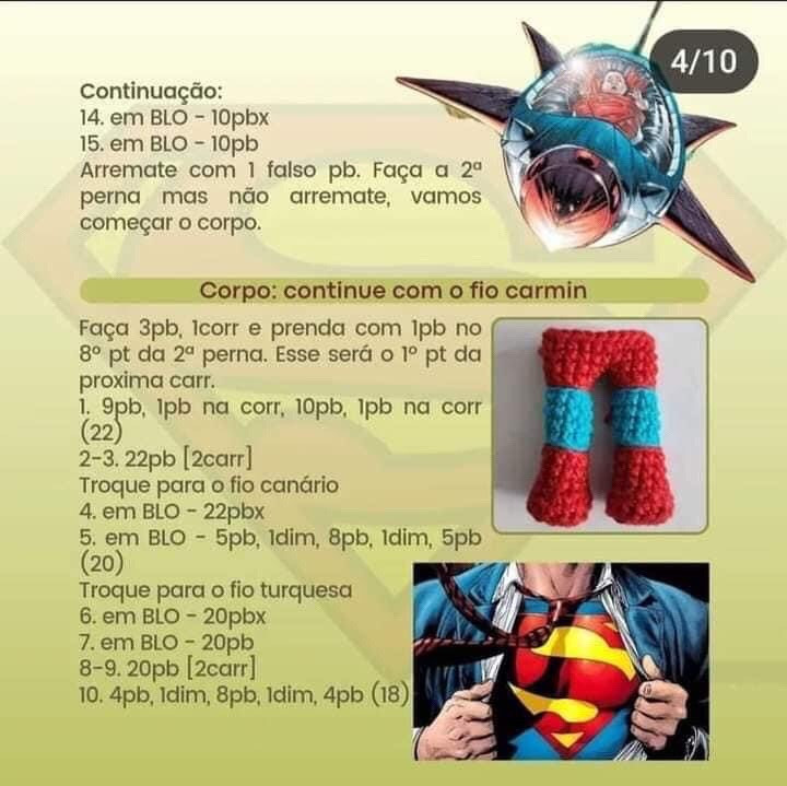 Amigurumi de Superhomem em Crochet: Tutorial Completo