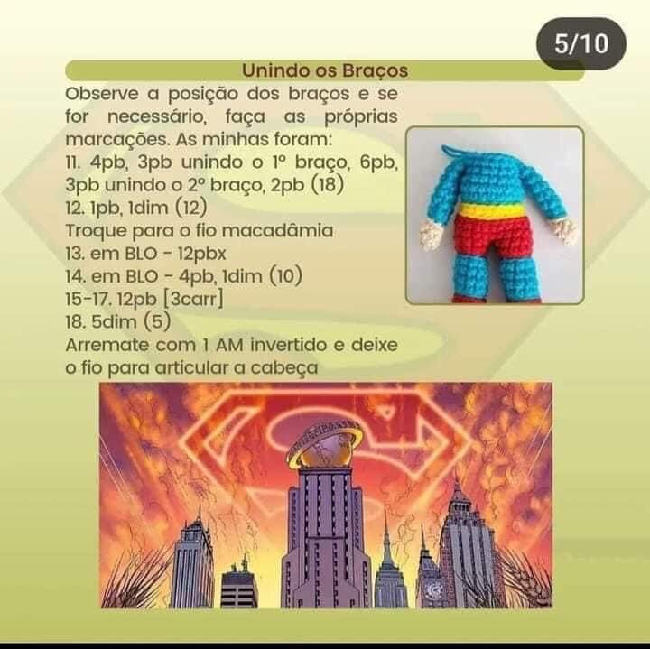 Amigurumi de Superhomem em Crochet: Tutorial Completo