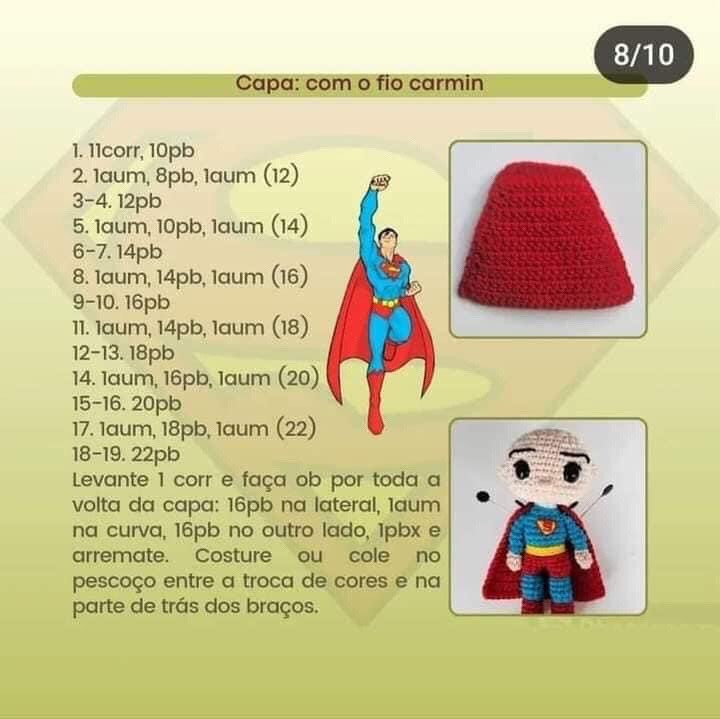 Amigurumi de Superhomem em Crochet: Tutorial Completo