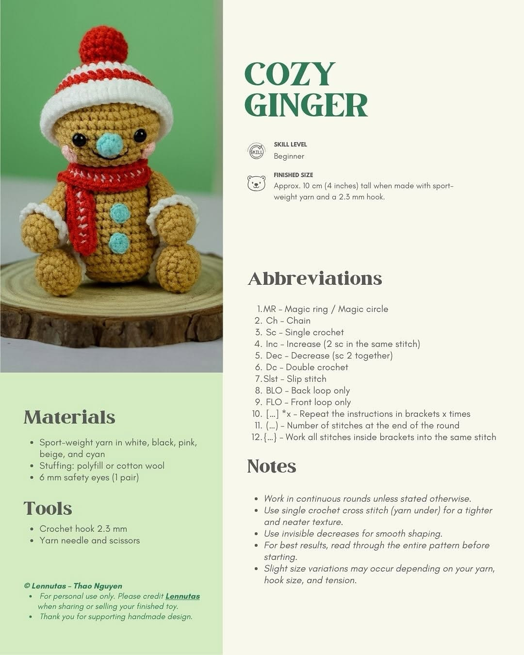 Amigurumi Gingerbread Men Free Crochet Pattern for Holidays