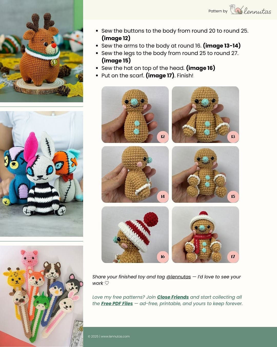 Amigurumi Gingerbread Men Free Crochet Pattern for Holidays