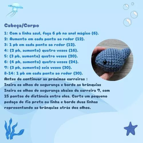 Amigurumi Tubarãozinho - Receita de Crochê Grátis