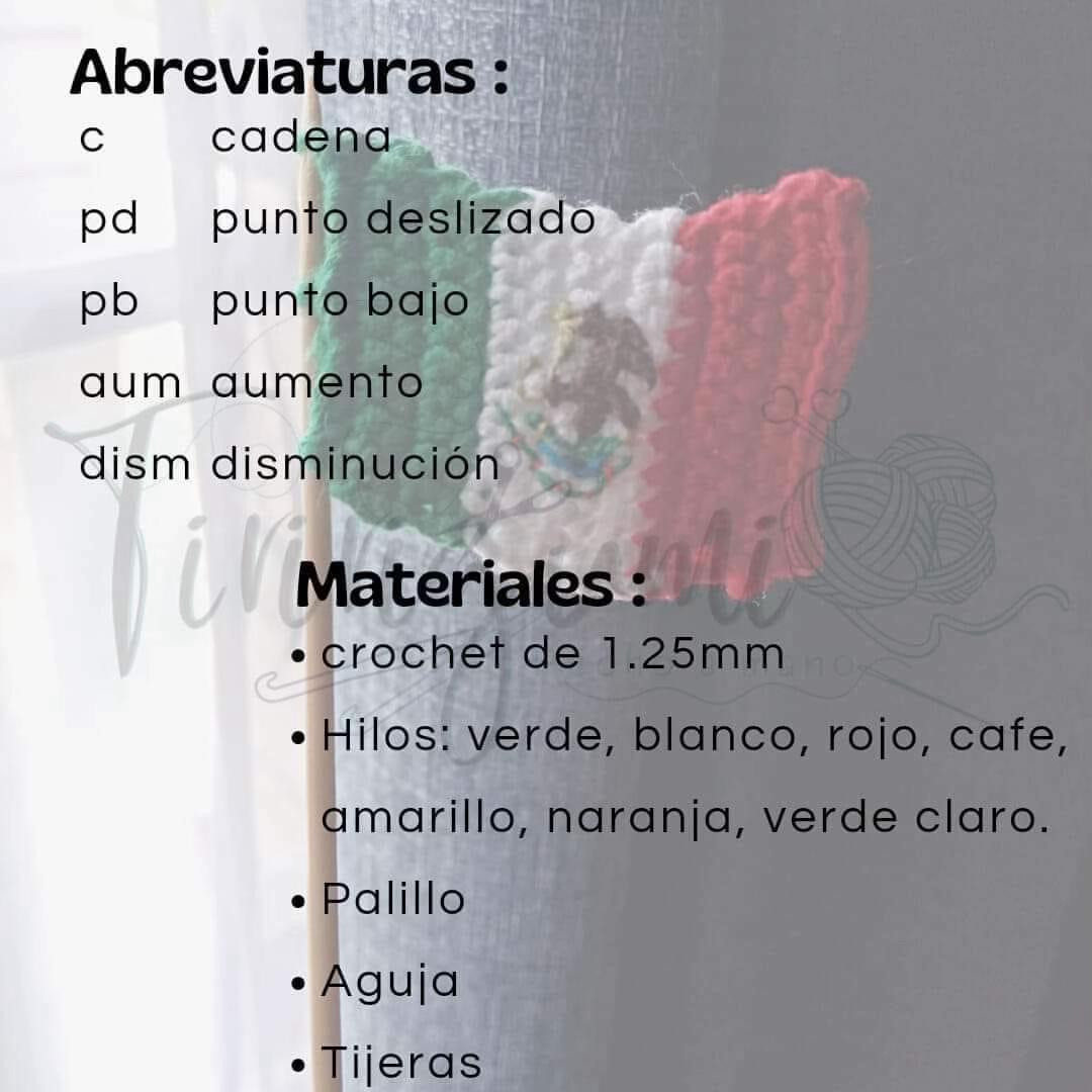 Bandera de México a crochet, patrón gratuito fácil