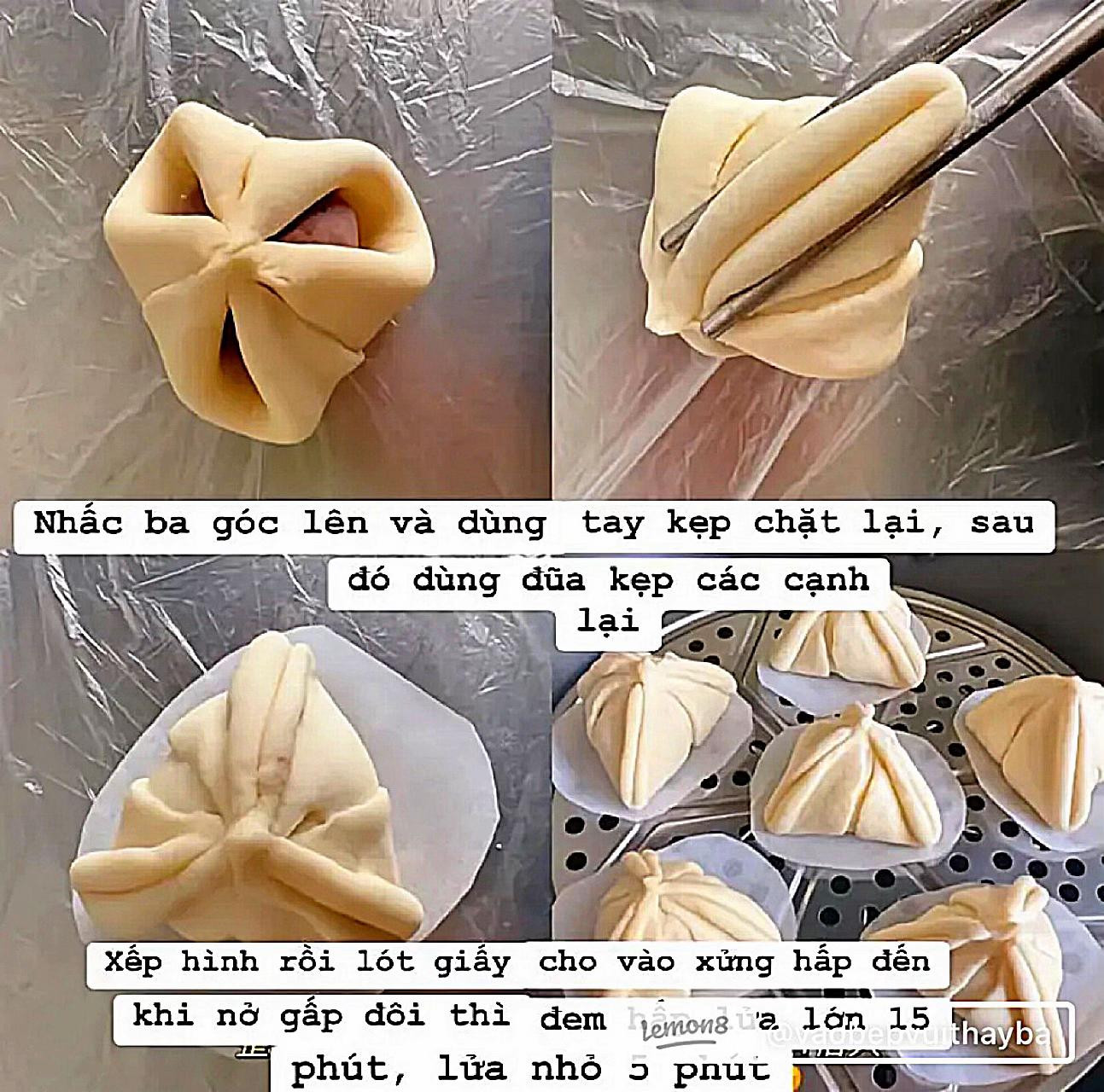 Bánh Bao Nhân Đậu Đỏ Hấp Dẫn Thơm Ngon