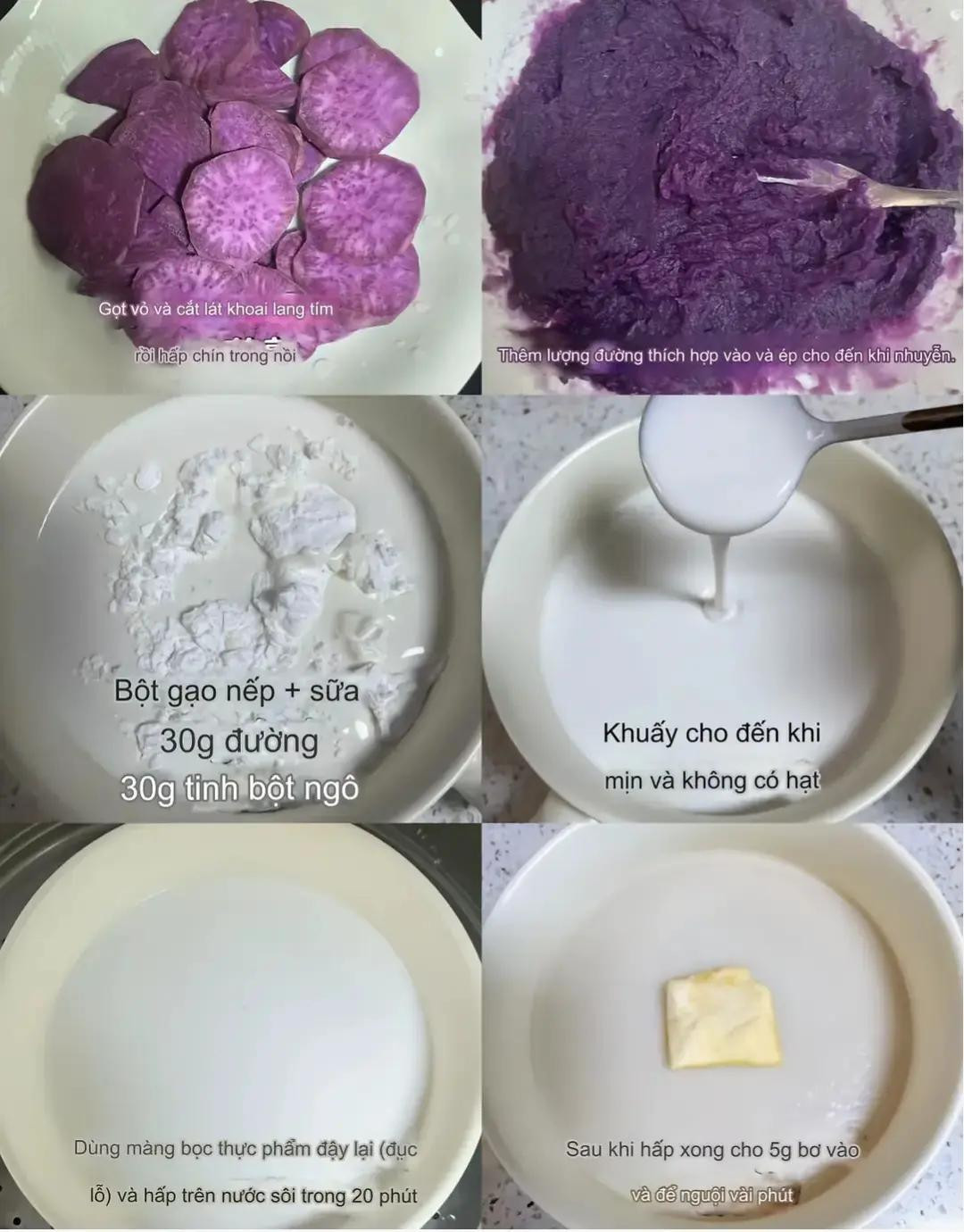 Bánh Cuốn Dẻo Khoai Lang Tím Ngọt Ngào