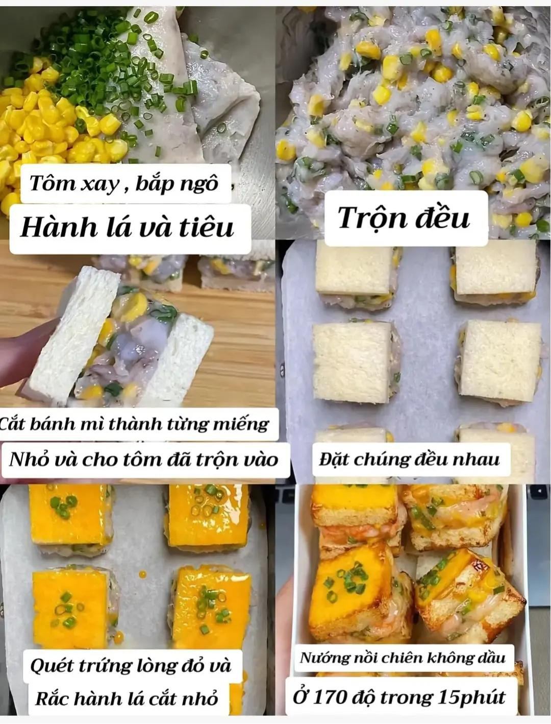 Bánh mì nướng phô mai tôm thơm ngon giòn rụm