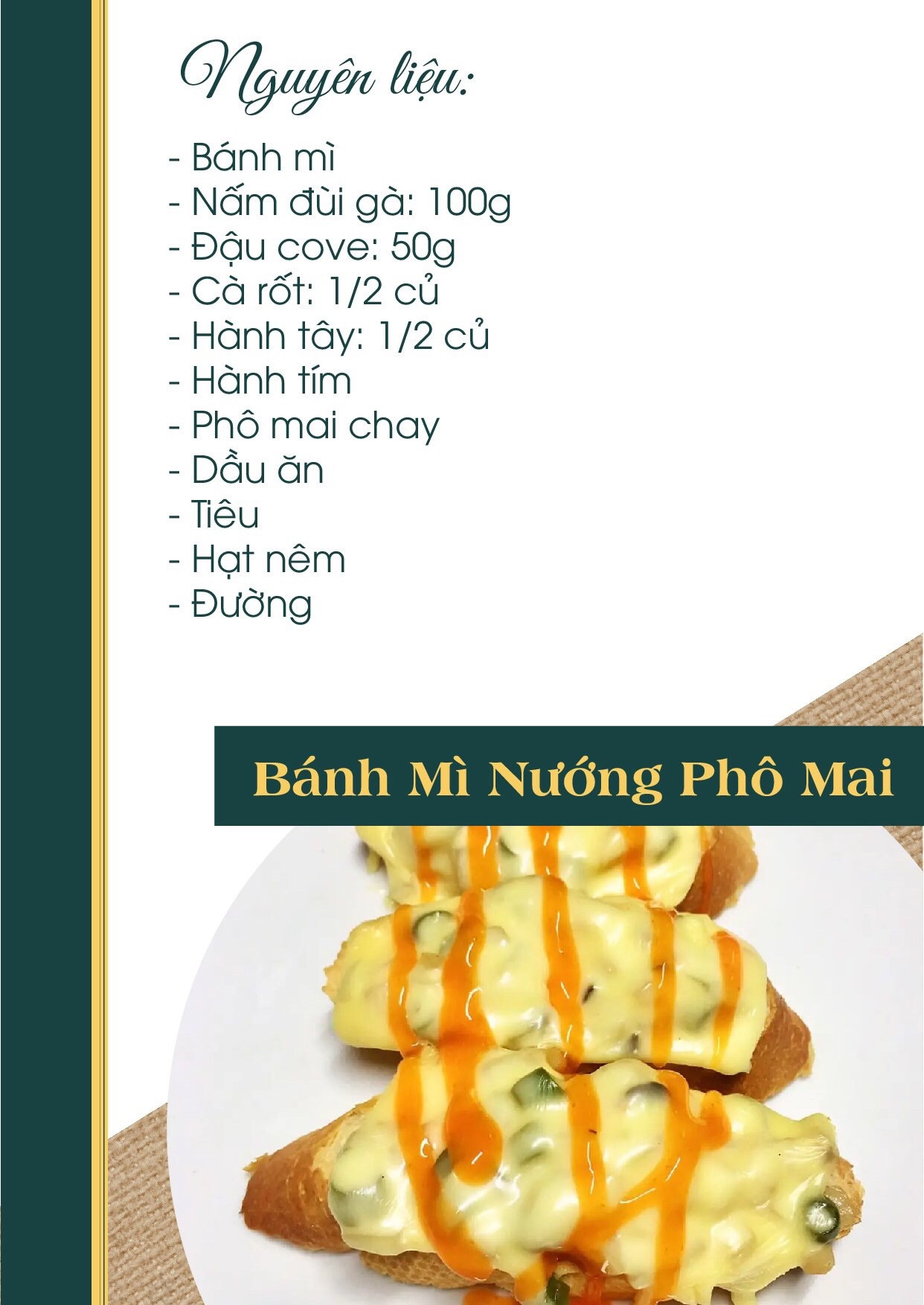 Bánh Mì Phô Mai Nướng Thơm Lừng Vị Chay An Nhiên