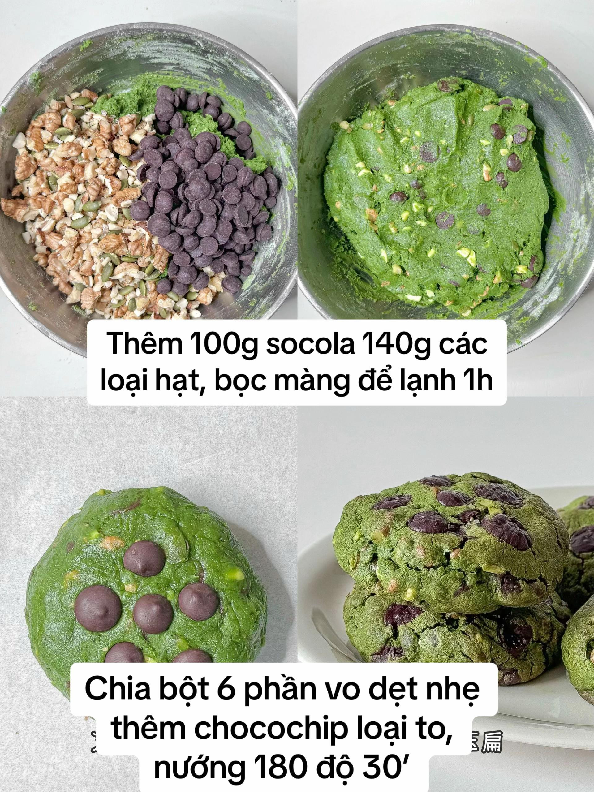 Bánh Quy Hạt Ngũ Cốc Matcha Năng Lượng Cho Sáng Khỏe