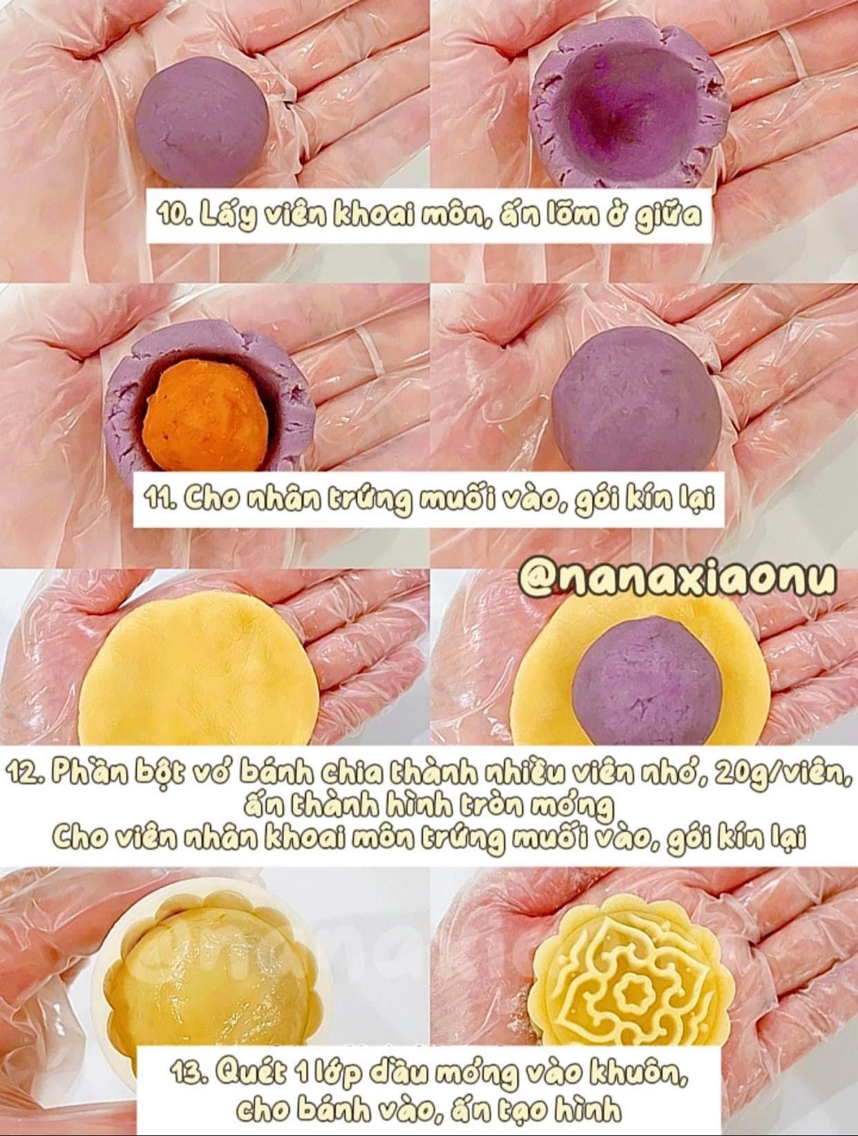 Bánh Trung Thu Nướng Nhân Khoai Môn Trứng Muối Chà Bông